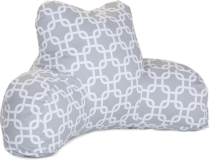 Majestic Home Goods Links Reading Pillow, Gray