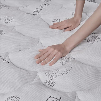 Softhour Padded Topper Queen Size 40% Tencel Blend Rayon from Bamboo and Cotton Filled Mattress Cover, Thick, Luxurious and Comfort Mattress Pad, Deep Pocket for 21" Mattress