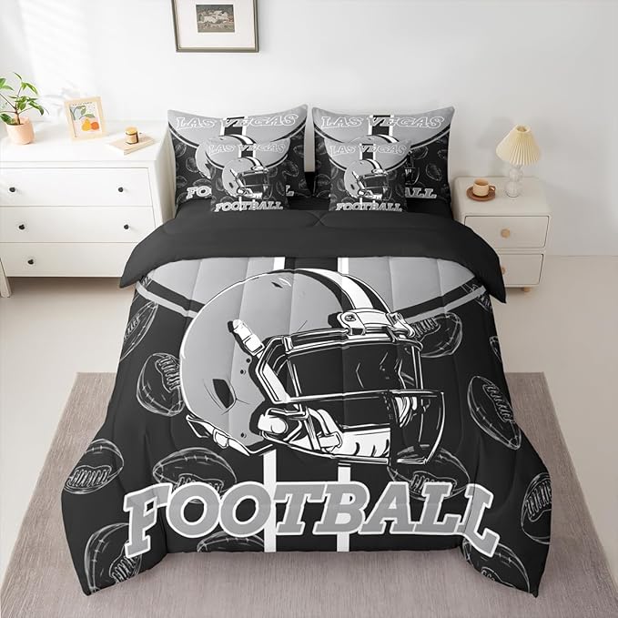 Feelyou Football Comforter Set Twin Size 7 Pieces Ball Games Bedding Set for Kids Boys Girls Rugby Bed in a BagFootball Bedroom Decor Rugby Sports