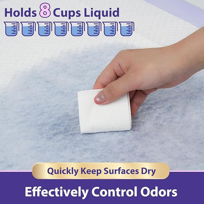 110 Grams Heavy Duty Bed Pads 30''X36'', 50 Count MILDPLUS Purple Disposable Underpads with Anti-Slip Film, Extra Large Chucks Pads, 3X Thicker Incontinence Pads for Adults, Kids or Pet