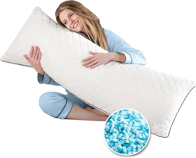 MAGIC ELEPHANT Body Pillow, Memory Foam Body Pillow for Adults, Long Pillow for Bed and Sleeping, Full Long Bed Pillow (White-Without Cover, 20x54 Inch)