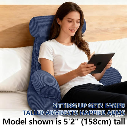 FXXUDVNIIN Back Pillow for Bed Sitting up – with 9.4" Armrests Bed Pillow for Sitting up,Inch Arms for Support, Ideal for Reading, Watching TV, Gaming, and Relaxing
