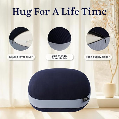 ZonLi Weighted Pillow for Adults 6.5lbs, Washable Hug Pillow Get Better Sleep, Detachable Sensory Body Weighted Pillows, Memory Foam Bed Pillow (Navy Blue).