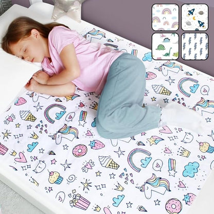 Hygge Sheets® Potty Training Pee Pads for Kids, Toddlers - 2 Pack - 100% Waterproof, Non Slip Bed Wetting Pad for Twin Beds - Washable, Reusable Mattress & Sheet Protector - Unicorn