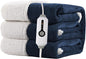 Electric Heated Blanket Full Size 72"x84" - Dual-Sided with Microplush & Sherpa Fabric, 4 Heat Settings & 10 Hours Auto Off, Machine Washable - Dark Blue
