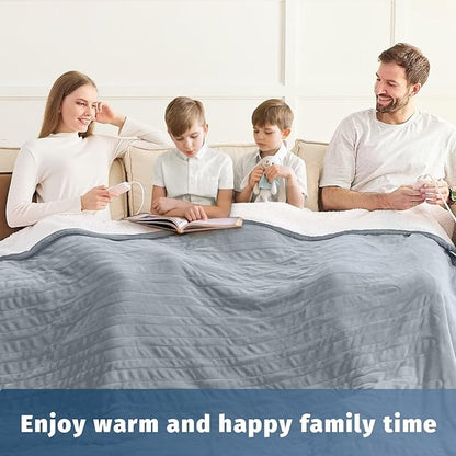 Heated Electric Blanket King Size - 90" x 100" Heating Blanket with Dual Control, 10 Heating Levels & 8 Hours Auto Off, Soft Warm Flannel Blanket, Christmas Birthday Gifts for Senior Grandma