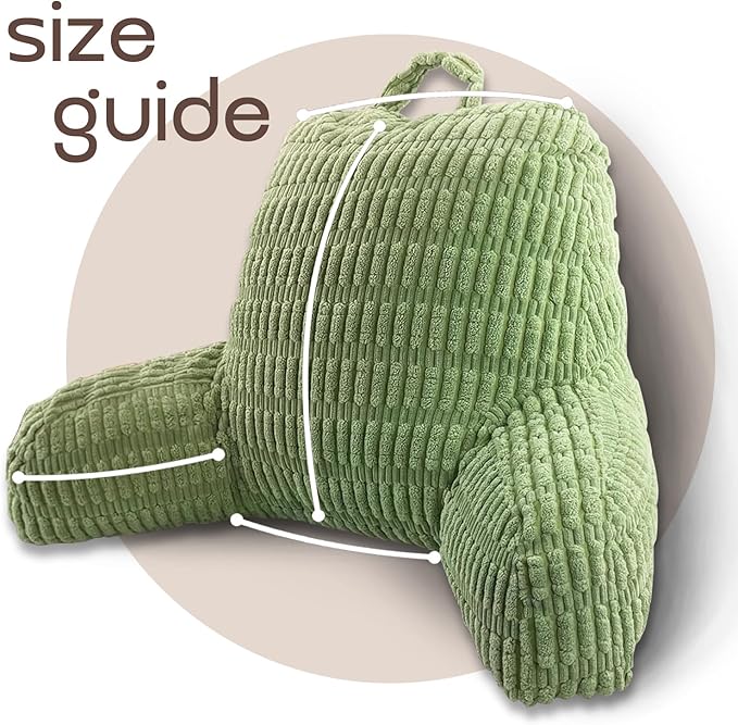 Reading Pillows for Sitting in Bed Adult, Back Rest Pillow for Sitting Up in Bed and Couch, Back Support Chair Pillow Support for Adult Backrest Pillows for Reading (Sage Green)