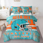 Erosebridal Boys Football Sports Helmet Bedding Set King Size Bed in A Bag,Kids Football Comforter Sets with Sheets for Men Women Rugby Ball Gamed Bed Set 7 Pieces