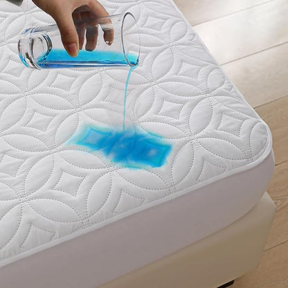 FELTYBED Full Size Waterproof Mattress Protector, Soft Breathable Bed Mattress Cover with Deep Pocket 6"- 15", Noiseless & Washable Mattress Pad Cover for Bedroom (White, Full)