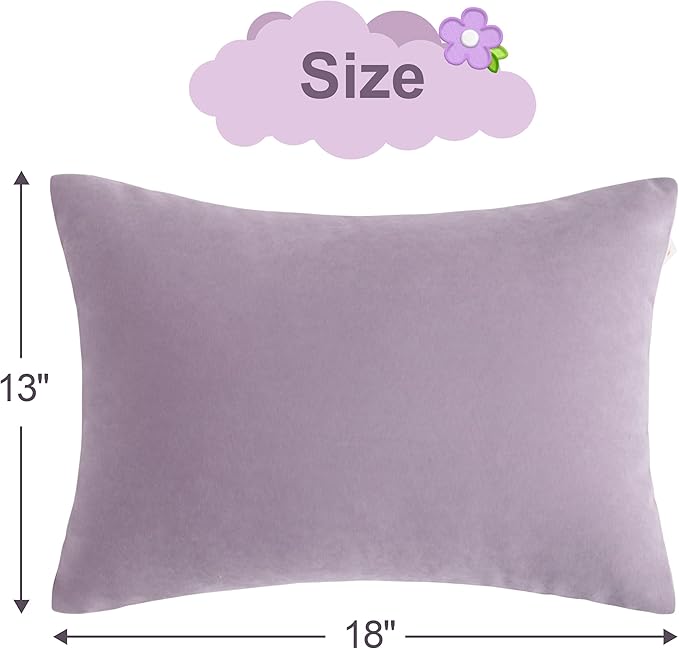 BEDSUM 2 Pack Pillows, 13"x18" Microfiber Pillow for Travel, Pets, Soft and Machine Washable Small Pillows for Neck, Wrist, and Knee Comfort, Lavender