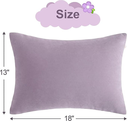 BEDSUM 2 Pack Pillows, 13"x18" Microfiber Pillow for Travel, Pets, Soft and Machine Washable Small Pillows for Neck, Wrist, and Knee Comfort, Lavender