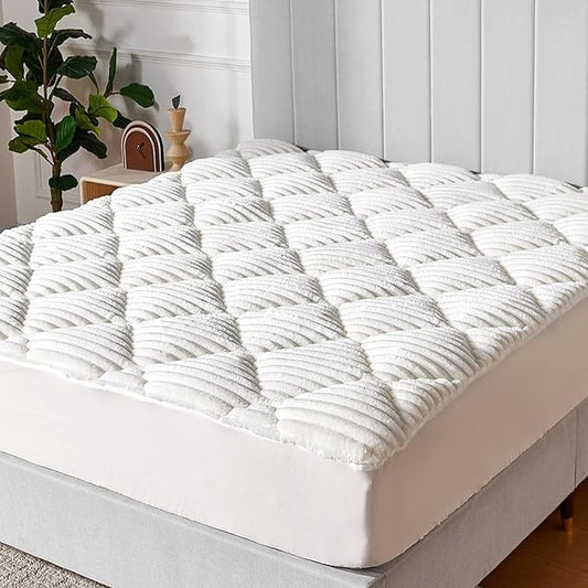 Novilla Full Soft Mattress Topper, Fluffy Pillow Top Mattress Pad for Cold Sleepers, Quilted Mattress Protector with Deep Pocket, Fits 8-21" Mattresses, Machine Washable