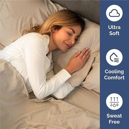 Twin XL 4 Piece Sheet Set - Comfy Breathable & Cooling - Ultra Soft Hotel Luxury Bedding Set w/ 8-16 Inch Deep Pockets - 1 Flat & 1 Fitted Sheet & 2 Pillowcases - Wrinkle Free and Easy Care - Cream