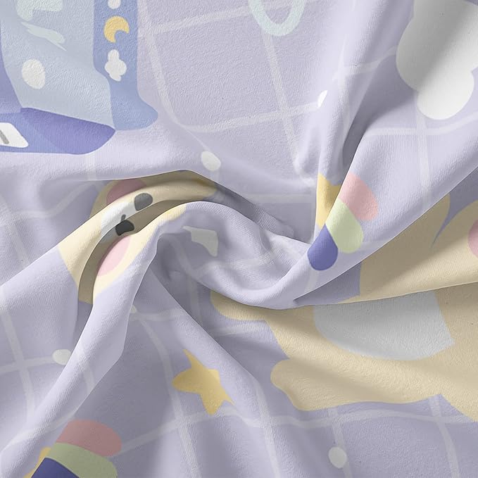 QOOMO Bear Comforter King Size,Kawaii Bedding Set for Kids Teens Girls,3Pcs Bedding Set Printed Comforter with 2 Pillowcases,Down Alternative,Soft and Lightweight，King Size