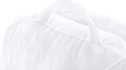 Husband Pillow Medium White, Backrest for Kids, Teens, Petite Adults - Reading Pillows with Arms, Adjustable Loft, Plush Memory Foam, Bed Rest Chair for Sitting Up, Detach Neck Roll, Removable Cover
