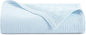 Arkwright Basket Weave King Blanket - 100% Ringspun Cotton All Season Blankets, Luxury Hotel Quality, Soft on Skin, Breathable, 300 GSM for Bed, Sofa, and Chair, 104 X 90 in, Blue
