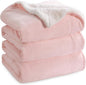 Bedsure GentleSoft Sherpa Fleece Blankets Queen Size for Bed - Thick and Warm Throw Gifts for Women and Girls, Soft Fuzzy Plush Queen Christmas Blanket for Winter, Room Home Decor, Pink, 90x90 Inches