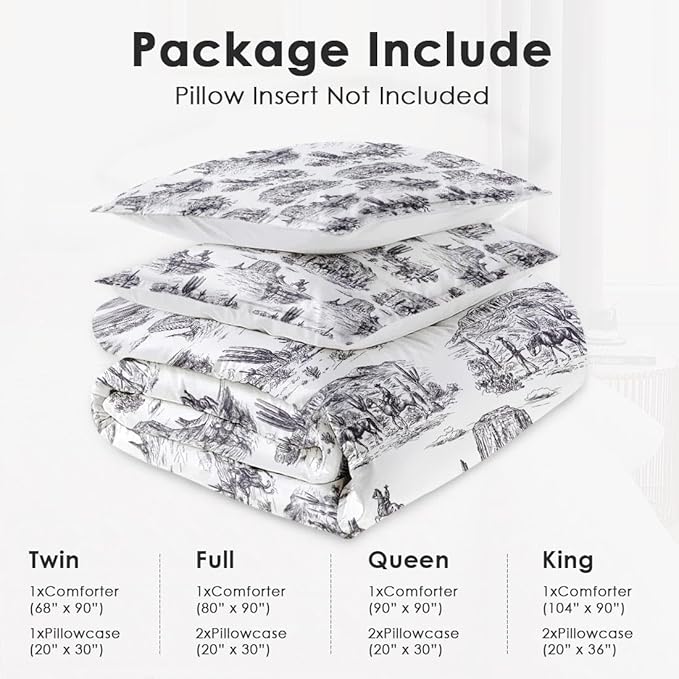 Full Size Comforter Set with 2 Pillowcase, American Desert Cowboy Soft 3 Pcs Bedding for Kids and Adults, Vintage Horse Mountain Western Comforter Set for Room Bedroom Bed Decor