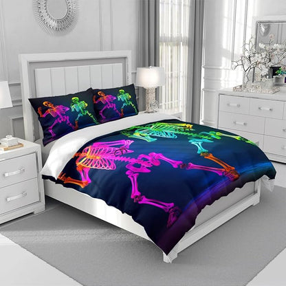 Halloween Bed Duvet Cover Sets King Set with 2 Pillowcases Sfor Kids Girls Teens Adult Bedroom Decor
