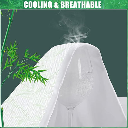 Waterproof Mattress Protector Full Size, Viscose Cooling Breathable Mattress Cover, Fitted Deep Pocket Mattress Pad Cover Stretches up to 23 Inches, Noiseless Soft Bed Cover