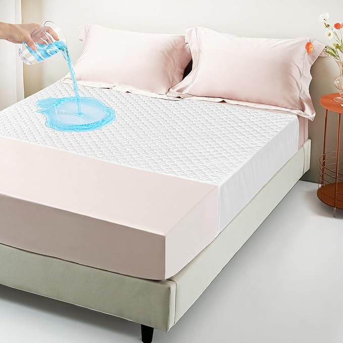 Twin Size Bed Pads - 34"X36" Washable Waterproof Mattress Protector Underpads, Reusable Tuckable Incontinence Bed Pads for Adults Kids with 21" Wings