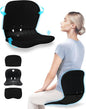 curble Wider(Standard Wide) Cover Set – Lower Back Support Chair with Detachable Cover, Lumbar Support Back Posture Corrector, Back Pain Relief (Set Black)