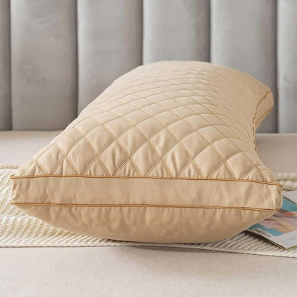 WhatsBedding Memory Foam Body Pillow for Adults, Long Pillow for Sleeping, Full Body Pillow for Bed - 20x54 inch, Dark Beige Quilted