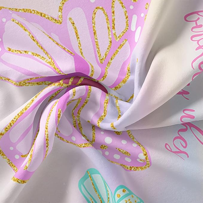CVHOUSE Butterfly Duvet Cover Set Twin Size,Butterfly Bedding Set,Butterflies Printed Comforter Cover Set for Girls Kids Teens,1 Quilt Cover 2 Pillowcases 3 Piece
