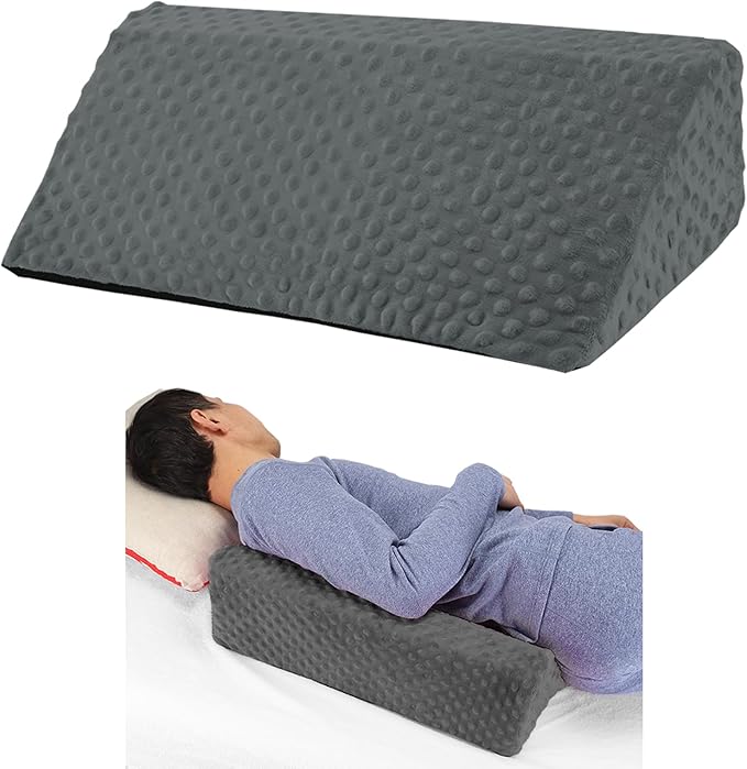 Wedge Pillow for Side Sleeping, Body Positioning Foam Wedge Pillow, Side Wedge Pillow for Sleeping Non-Slip Back Positioning Pillow for Bed Sore Wedge (Dark Gray)