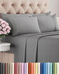 Full 6 Piece Sheet Set - Comfy Breathable & Cooling - Soft Hotel Luxury Bedding Set with 8-16 Inch Deep Pockets - 1 Flat & 1 Fitted Sheet & 4 Pillowcases - Wrinkle Free & Easy Care - Heathered Grey