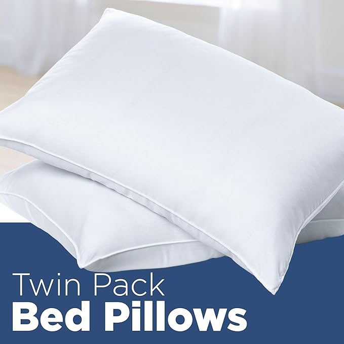 Martex 2-Pack King Size Bed Pillows - King Pillows Set of 2 - Twin Pack Pillows - Hotel Pillows - Cozy Premium Bedding - Pillows for All Sleep Positions