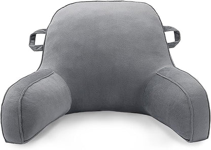 LiveGo Reading Pillow for Kids, Velvet Back Support Cushion for Sitting Up in Bed Adults, Kids Cuddle Cushion with Arms & Backrest Support Pillow for Teen Boys Girls Reading Bed Rest