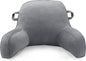 LiveGo Reading Pillow for Kids, Velvet Back Support Cushion for Sitting Up in Bed Adults, Kids Cuddle Cushion with Arms & Backrest Support Pillow for Teen Boys Girls Reading Bed Rest