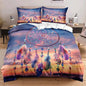 Queen Size Duvet Cover Bedding Set for Summer Cooling Comforter Cover Soft Quilts Duvet Cases Bedroom Set Boho Dreamcatcher Sunrise/Sunset Native American Feathers Beads,Queen