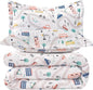 JSD Car Kids Comforter Set Full Size, 3 Piece Printed Microfiber Comforter with Pillow Sham, Lightweight All Season Washable