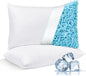NTCOCO Cooling Bed Pillows Queen Size Pack of 2 for Sleeping Shredded Memory Foam Bed Pillows Adjustable Gel for Side Stomach Back Sleepers Washable Removable Cover Cover