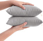 FLXXIE 2 Pack Microfiber Small Mini Pillows, 11x7 Inches, Soft Washable Travel Nap Pillows, Light Grey