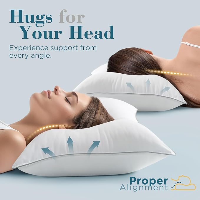 viewstar Bed Pillows Queen Size Set of 2, Hotel Quality, Down Alternative Pillow for Side, Back, or Stomach Sleepers, Firm