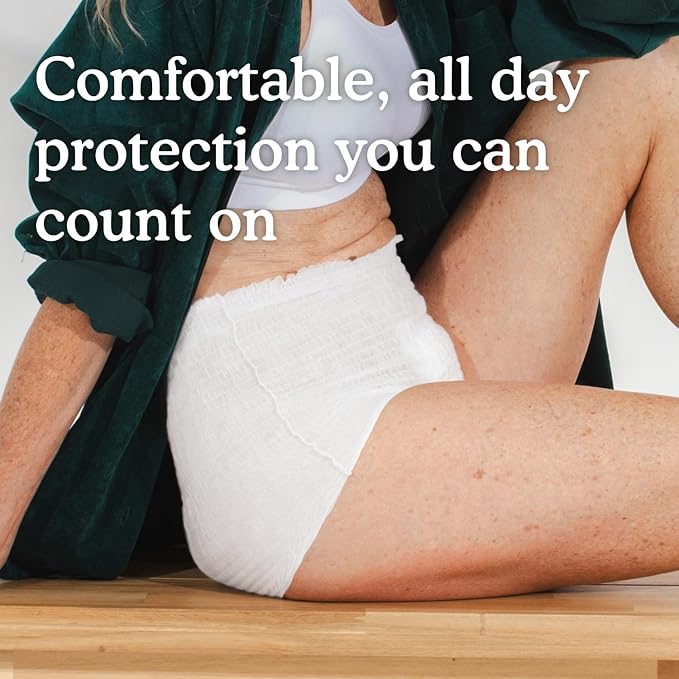 Because Overnight Absorbency Pull Ups - Adult Disposable Incontinence Underwear, Extra Absorbent Nighttime Briefs for Men and Women, White, XLarge, 20 Count