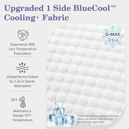 HOMELAB Adjustable Shredded Memory Foam Pillow King Size, Cooling Bed Pillow for Sleeping with Removable Cover, Medium Pillow for Side Stomach & Back Sleepers, 1 Pack 20"x34"