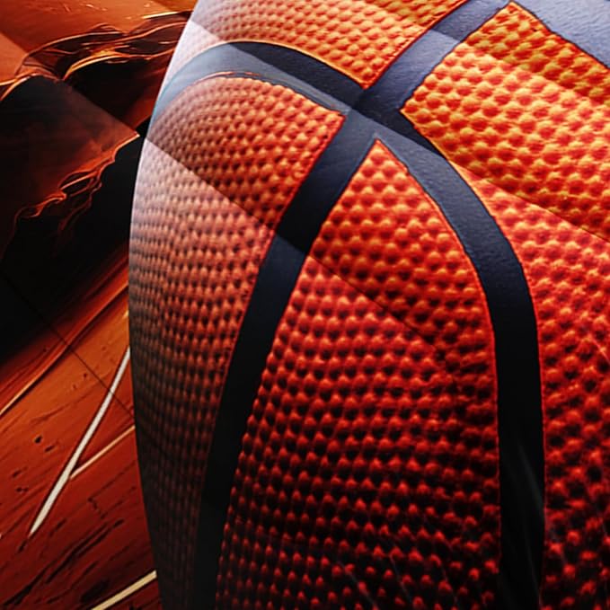 Basketball Bedding Set Twin Size,Slam Dunk Flame Basketball Print Bedding Comforter Set for Boys Girls Bedroom Decor,Sports Themed Sets Comforter with 2 Pillowcases.