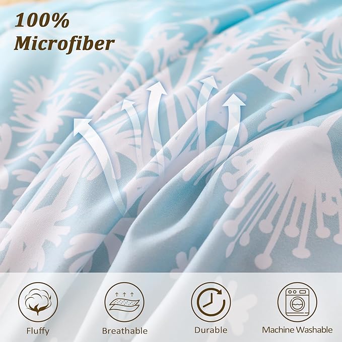 Menghomeus Girls Bed in A Bag Twin Size 5 Pieces Comforter Set for Teen Ombre Rainbow Bedding Set Dandelion Butterfly Print Kids Bedding Collections