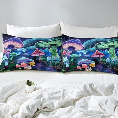 Mushrooms Comforter Set for Room Mushrooms Comforter Set for Bedroom, Twin Size