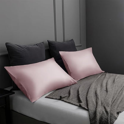 TELUS Pillow Cases Queen Size 2 Pack, Bamboo Rayon & Lyocell Pillowcase with Envelope Closure, Cooling Breathable Pillow Cover for Hot Sleeper & Night Sweats, 20x30 inch, Light Pink