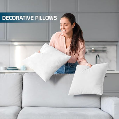 Utopia Bedding Throw Pillows (Set of 4, White), 24 x 24 Inches Pillows for Sofa, Bed and Couch Decorative Stuffer Pillows