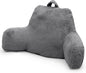 Reading Pillow for Sitting in Bed Adult, Standard Reading Pillow with Memory Foam, Back Pillow for Bed Sitting Up with Extend Arms, Grey
