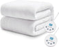 Electric Mattress Pad Queen Size Quilted Wave 10 Heat Settings & Dual Control with 12 Hour Auto Off,Deep Pocket Fits up to 18",Coral Fleece Bed Warmer,ETL Certified Machine Washable,60"x80"