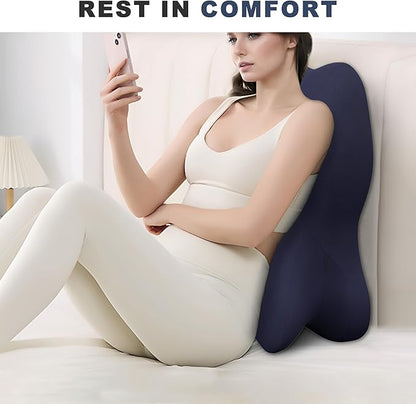Memory Foam Ergonomic Wedge Pillow, Prone Pillow for Sleeping, Reading Pillow for Bed, Ergonomic Support for Back Pain, Acid Reflux & Sitting Up, Ideal for Massage, with Removable Cover
