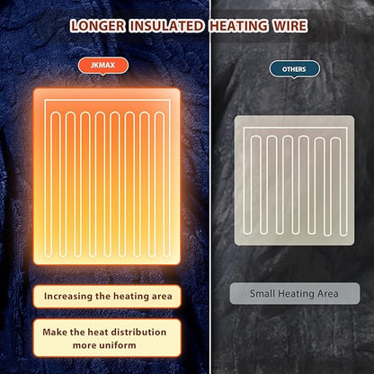Heated Electric Blanket Twin Size-62"x84" Heating Blanket with 10 Heating Levels & 5 Time Settings Over-Heat Protection，Winter Warmer for Adults with ETL Certification（Navy Blue）