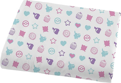 Northwest Pokemon Twin Sized Bed in a Bag Set, Piachu and Eevee, Anime Bedding for Kids Boys Girls, Light and Sweet